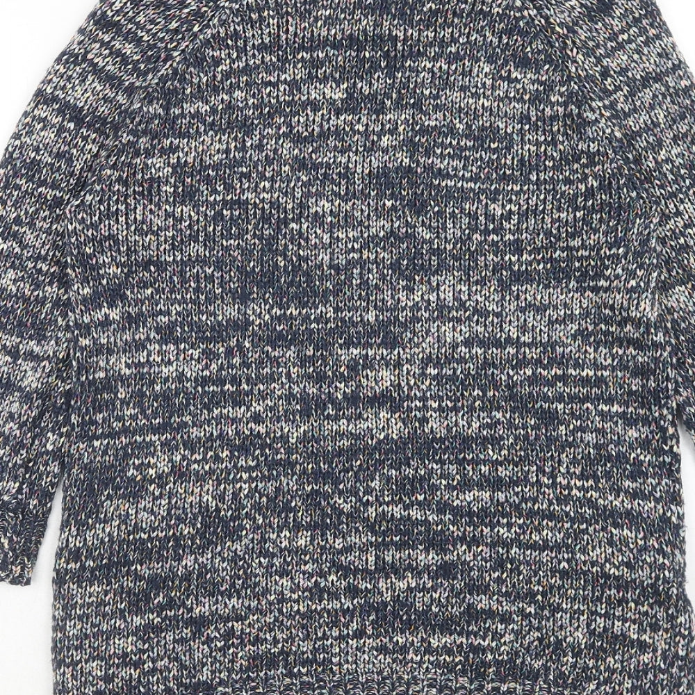 Marks and Spencer Womens Blue Scoop Neck Cotton Pullover Jumper Size 12