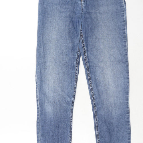 H&M Womens Blue Cotton Skinny Jeans Size 6 Regular Zip