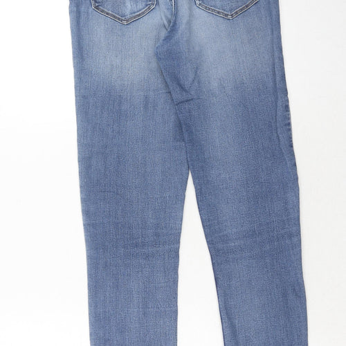 H&M Womens Blue Cotton Skinny Jeans Size 6 Regular Zip