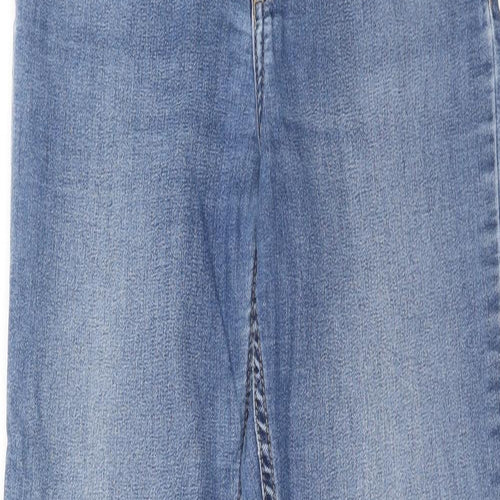 H&M Womens Blue Cotton Skinny Jeans Size 6 Regular Zip