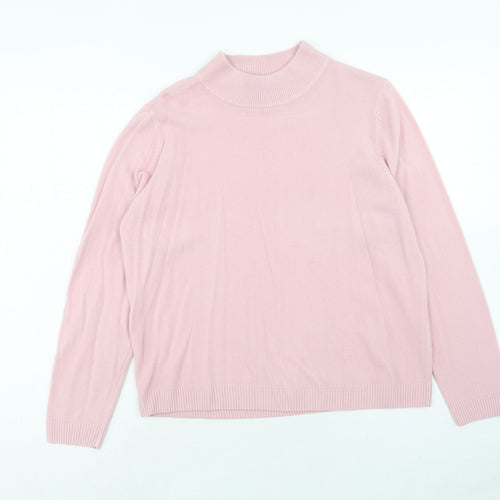 Pure & Natural Womens Pink High Neck Acrylic Pullover Jumper Size 18 - Size 18/20