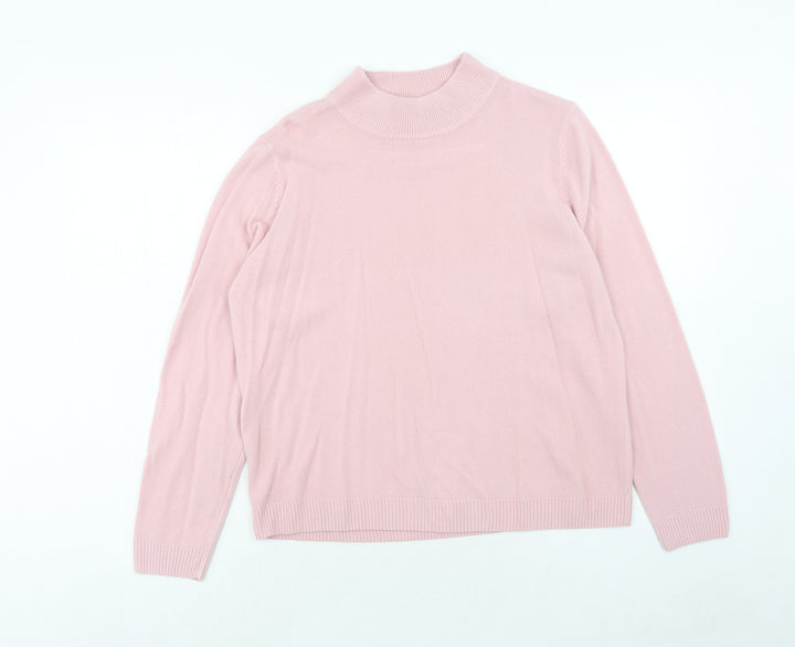 Pure & Natural Womens Pink High Neck Acrylic Pullover Jumper Size 18 - Size 18/20