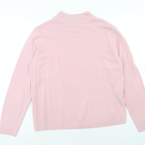 Pure & Natural Womens Pink High Neck Acrylic Pullover Jumper Size 18 - Size 18/20