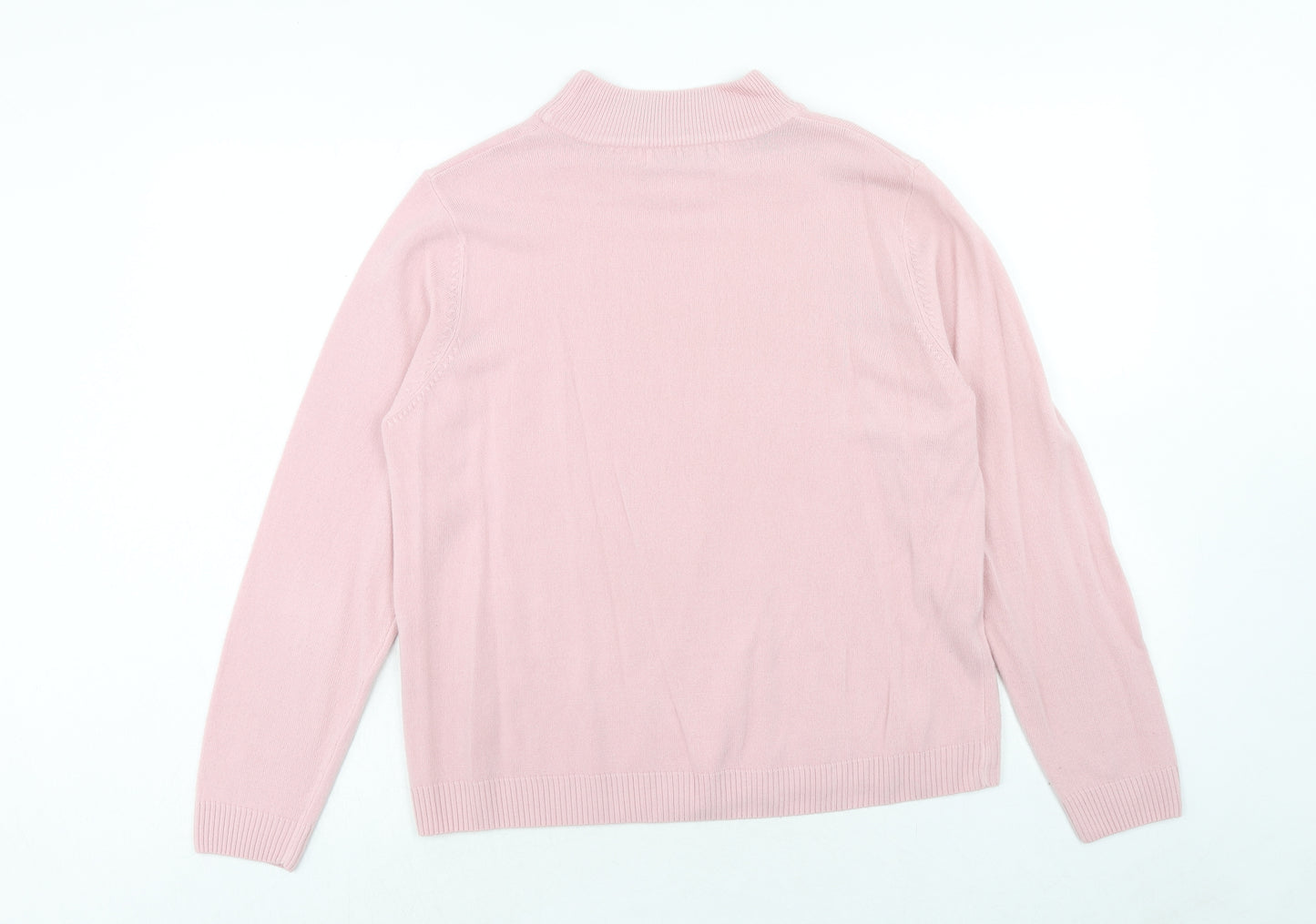 Pure & Natural Womens Pink High Neck Acrylic Pullover Jumper Size 18 - Size 18/20