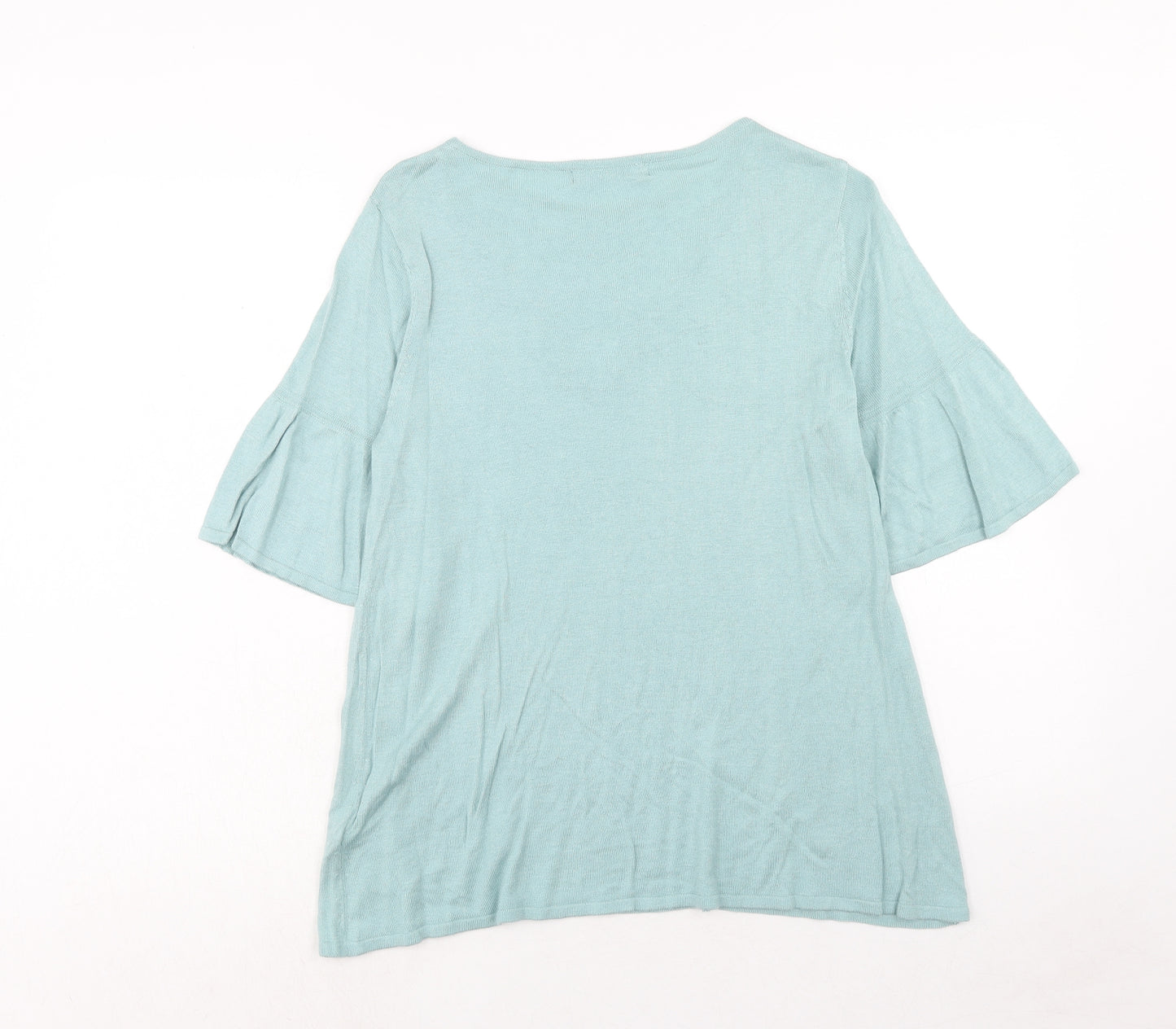 Marks and Spencer Womens Blue Boat Neck Acrylic Pullover Jumper Size 16