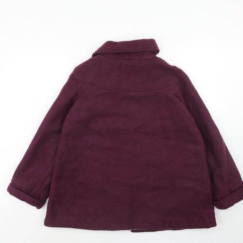Anne De Lancay Womens Purple Jacket Size 14 Button