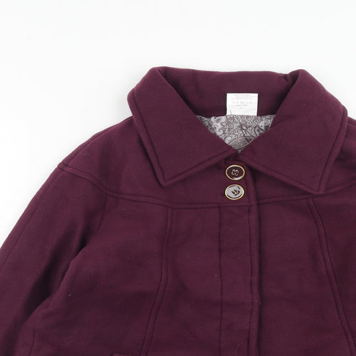 Anne De Lancay Womens Purple Jacket Size 14 Button