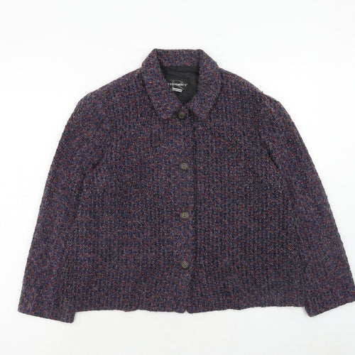 Requirements Womens Purple Geometric Jacket Size L Button