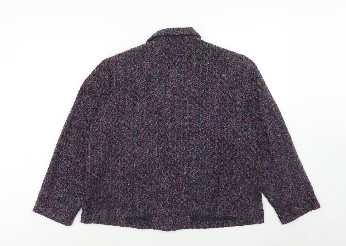 Requirements Womens Purple Geometric Jacket Size L Button