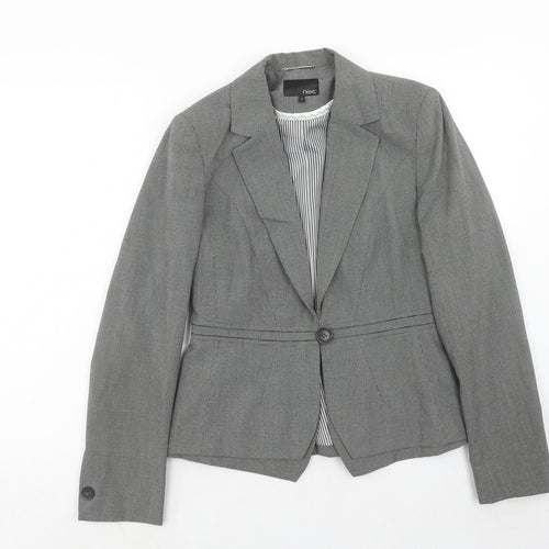 NEXT Womens Grey Polyester Jacket Blazer Size 12