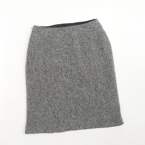 Precis Womens Grey Viscose A-Line Skirt Size 10 Zip