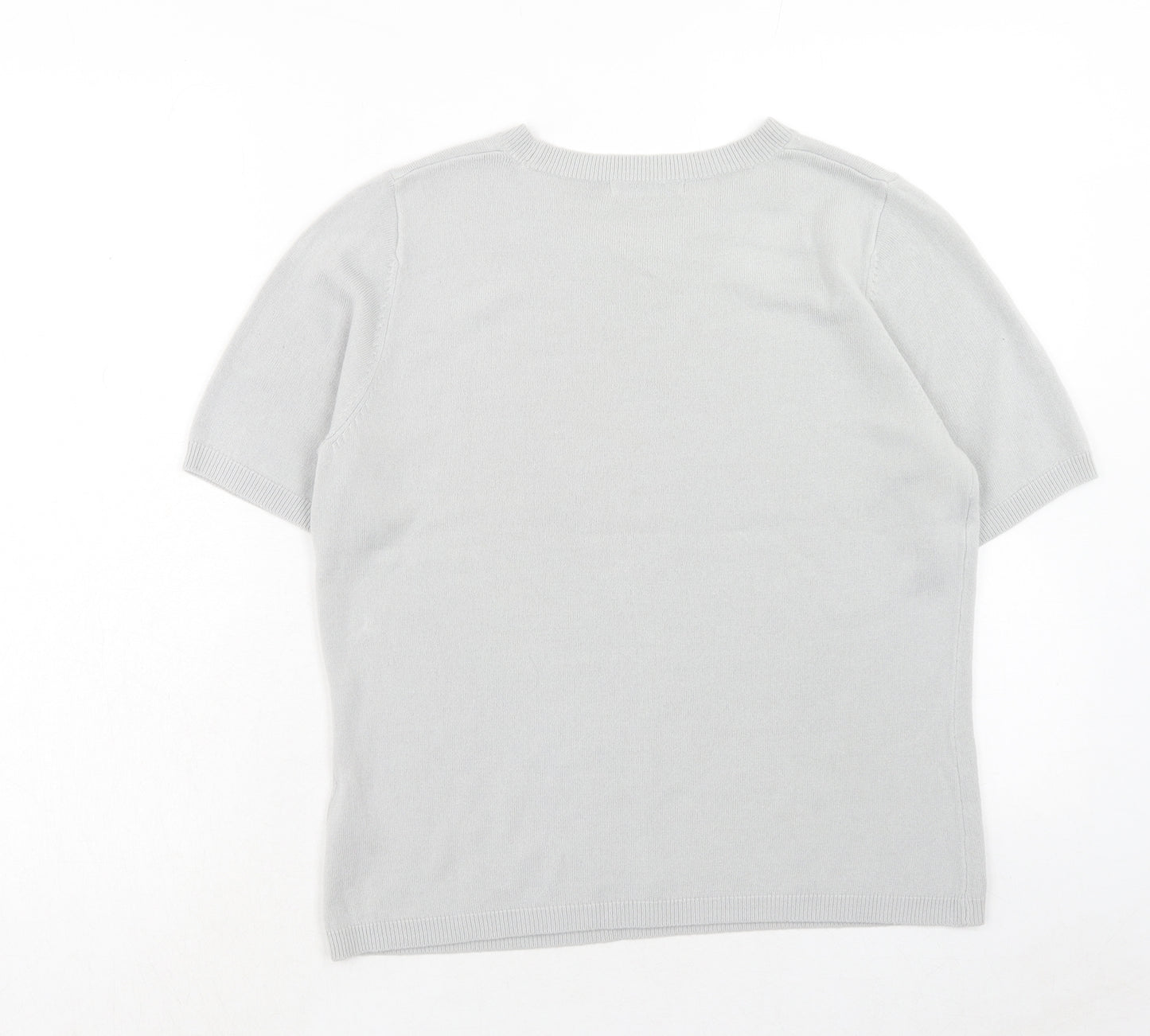 Marks and Spencer Womens Grey Round Neck Acrylic Pullover Jumper Size 12
