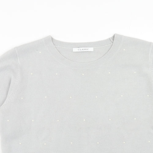 Marks and Spencer Womens Grey Round Neck Acrylic Pullover Jumper Size 12