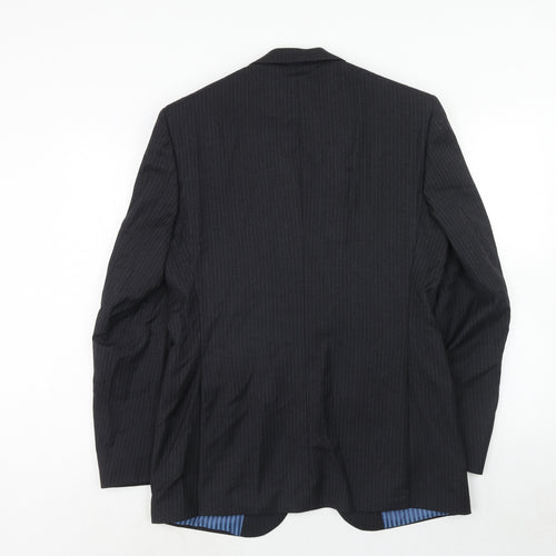 Marks and Spencer Mens Grey Striped Wool Jacket Suit Jacket Size 38 Regular
