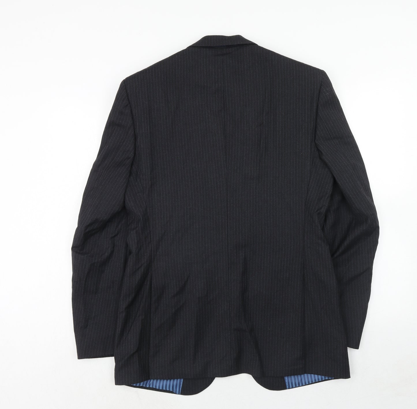 Marks and Spencer Mens Grey Striped Wool Jacket Suit Jacket Size 38 Regular