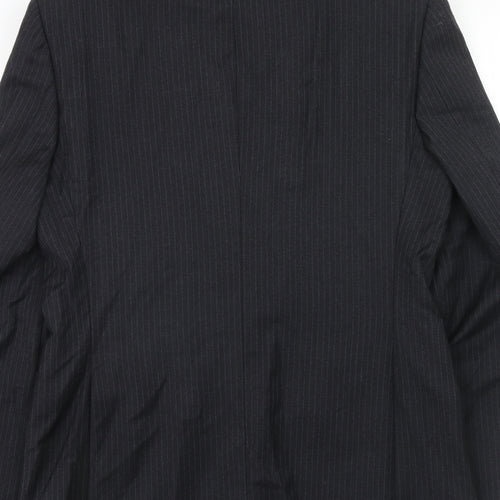 Marks and Spencer Mens Grey Striped Wool Jacket Suit Jacket Size 38 Regular