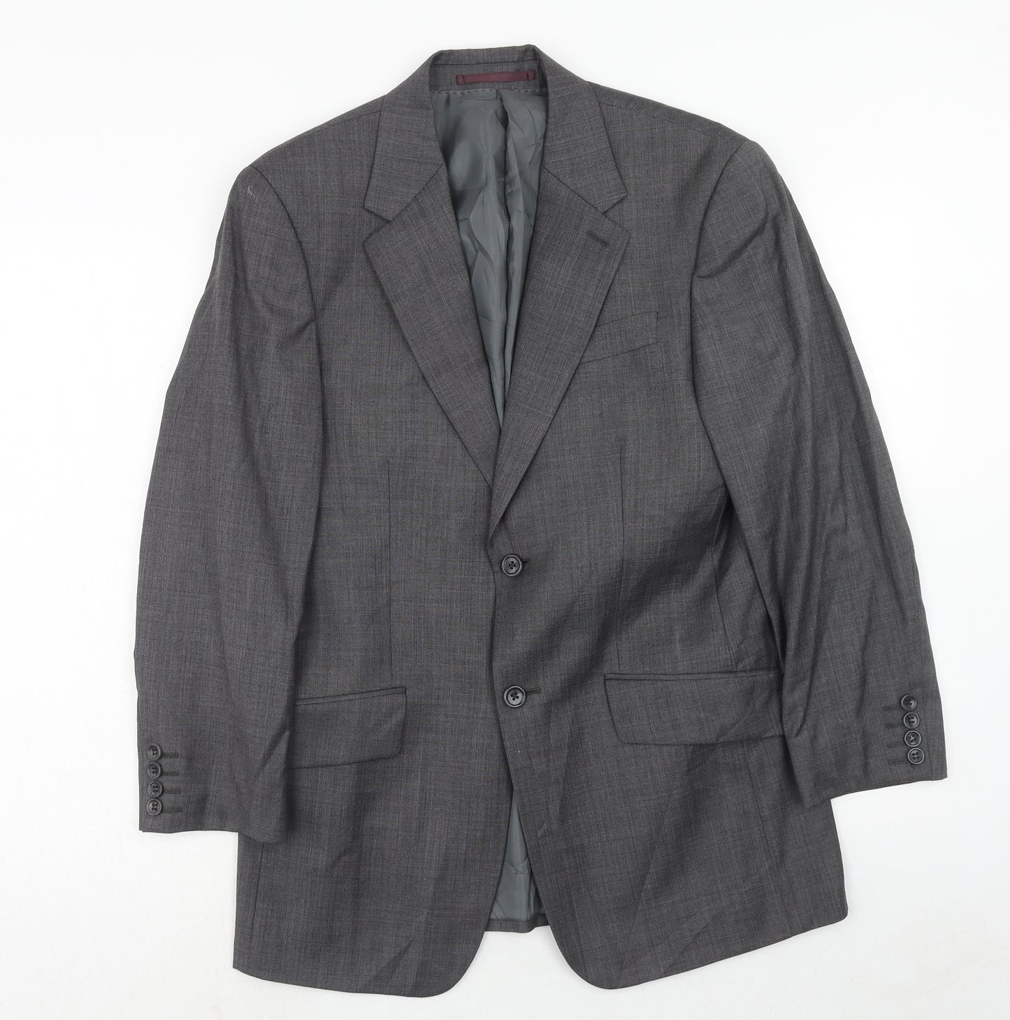Felina Mens Grey Wool Jacket Suit Jacket Size 36 Regular