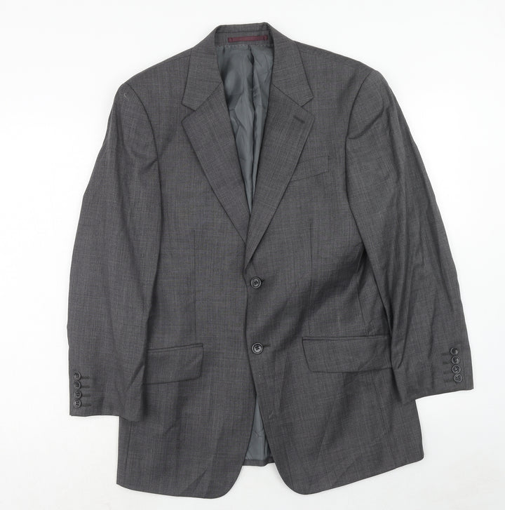 Felina Mens Grey Wool Jacket Suit Jacket Size 36 Regular
