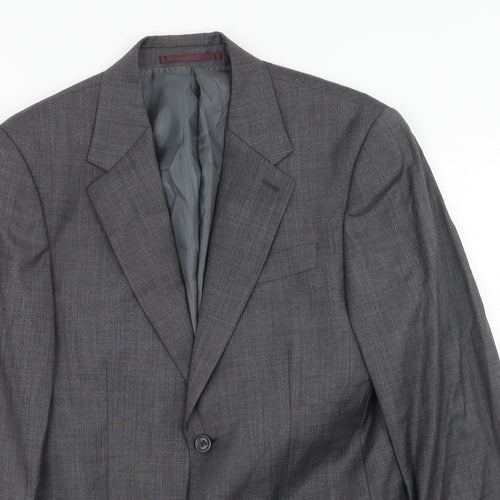 Felina Mens Grey Wool Jacket Suit Jacket Size 36 Regular