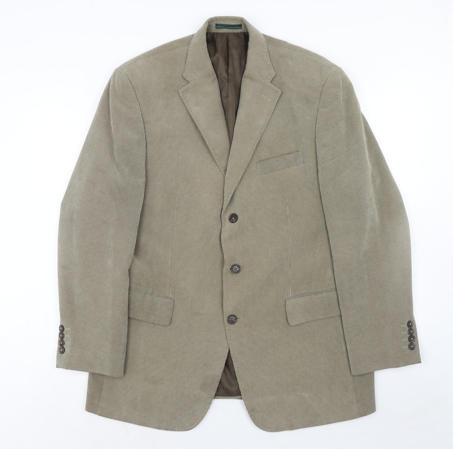 Greenwoods Mens Beige Polyester Jacket Blazer Size 42 Regular