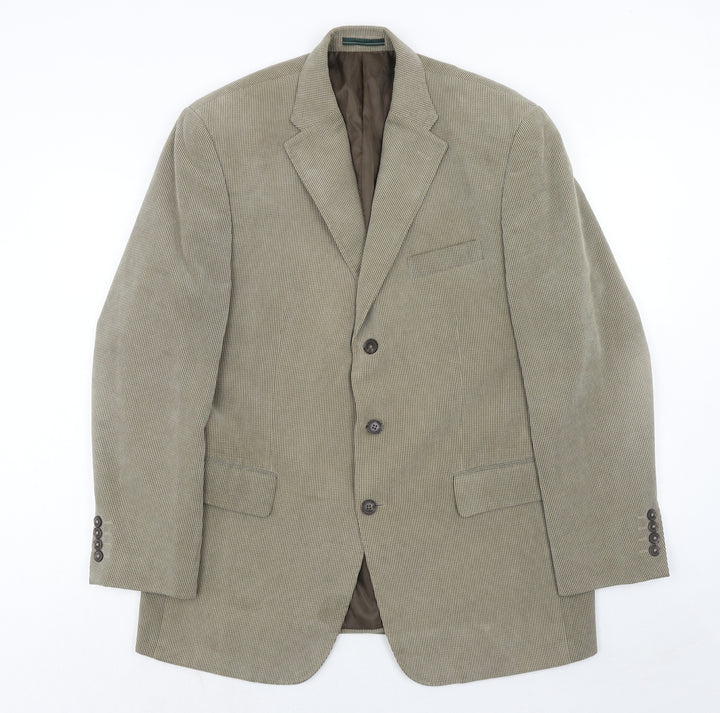 Greenwoods Mens Beige Polyester Jacket Blazer Size 42 Regular