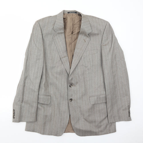 Marks and Spencer Mens Brown Striped Wool Jacket Suit Jacket Size 42 Regular