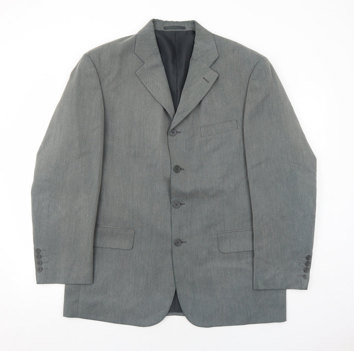 Sensitivo Mens Grey Polyester Jacket Suit Jacket Size 44 Regular