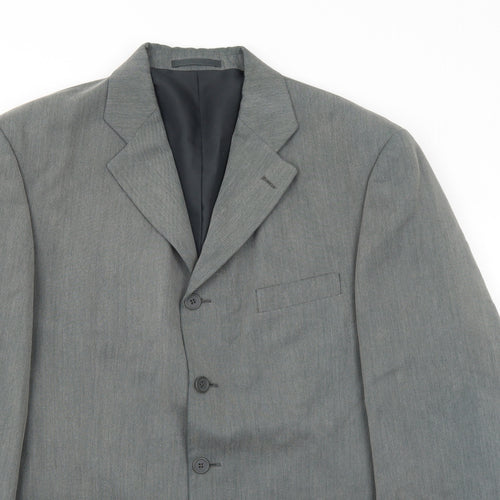 Sensitivo Mens Grey Polyester Jacket Suit Jacket Size 44 Regular