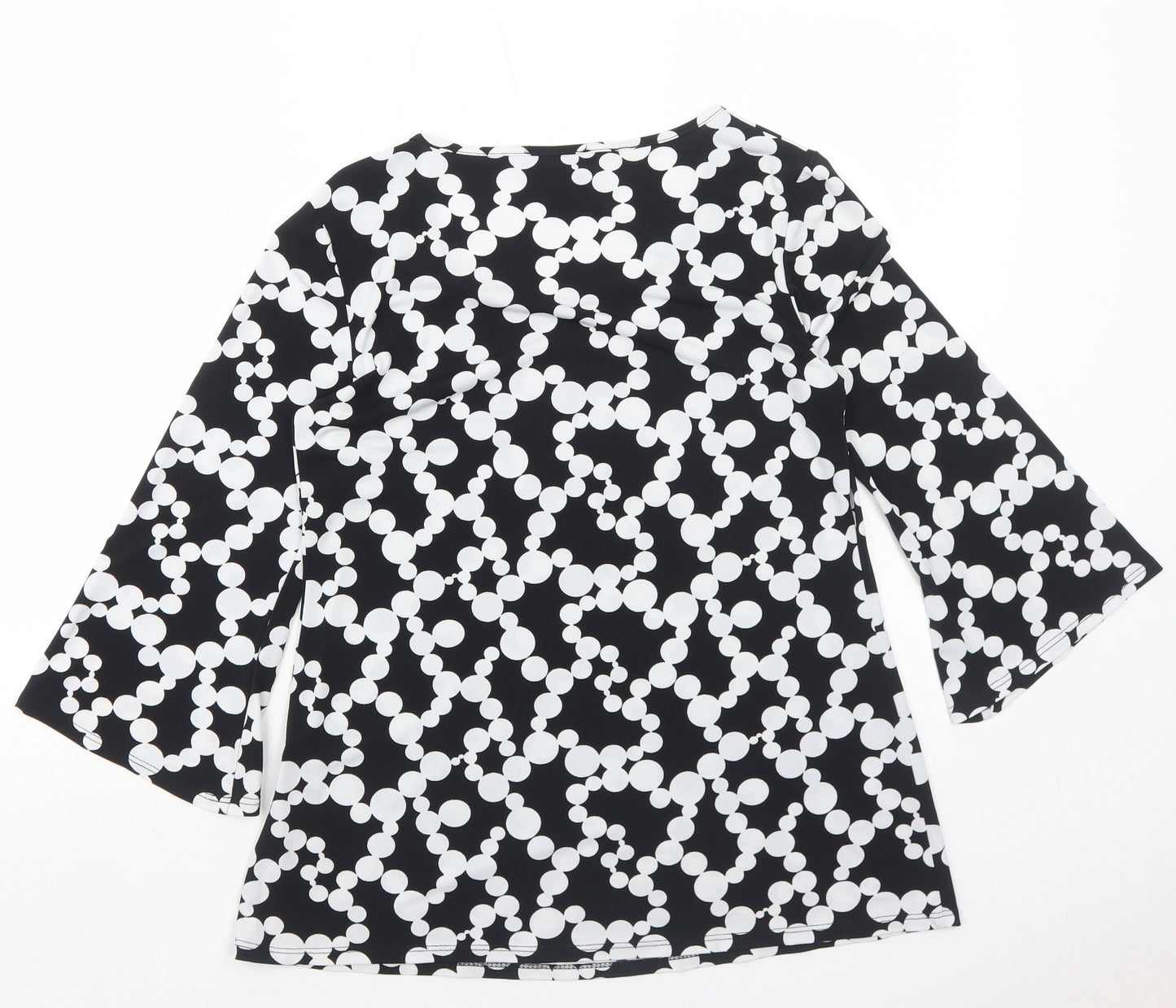Antthony Womens Black Polka Dot Polyester Basic T-Shirt Size XS Round Neck