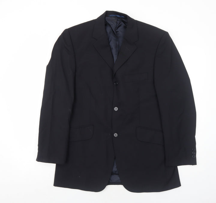 Karl Jackson Mens Black Polyester Jacket Suit Jacket Size 38 Regular