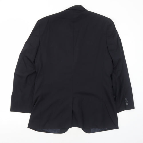 Karl Jackson Mens Black Polyester Jacket Suit Jacket Size 38 Regular