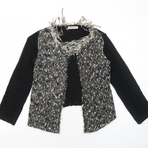 Marlene B Womens Black Round Neck Acrylic Cardigan Jumper Size M