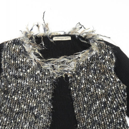 Marlene B Womens Black Round Neck Acrylic Cardigan Jumper Size M