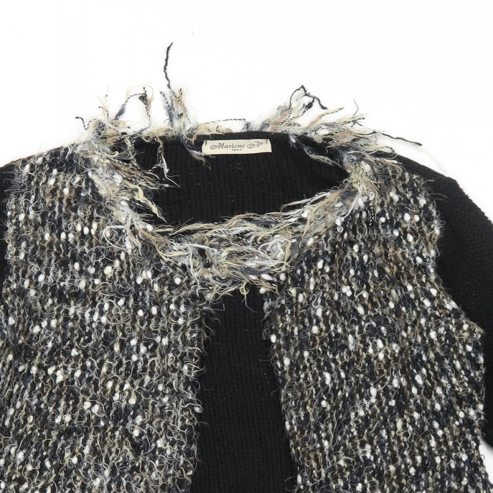 Marlene B Womens Black Round Neck Acrylic Cardigan Jumper Size M