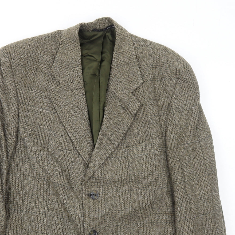 Liberty Mens Grey Plaid Wool Jacket Blazer Size 40 Regular