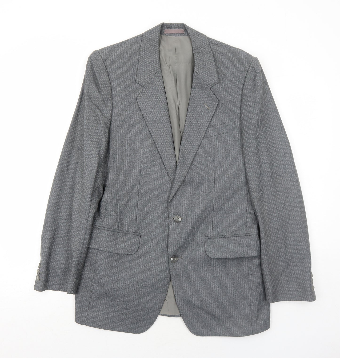 James Barry Mens Grey Striped Wool Jacket Suit Jacket Size 38 Regular
