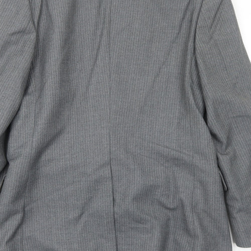 James Barry Mens Grey Striped Wool Jacket Suit Jacket Size 38 Regular