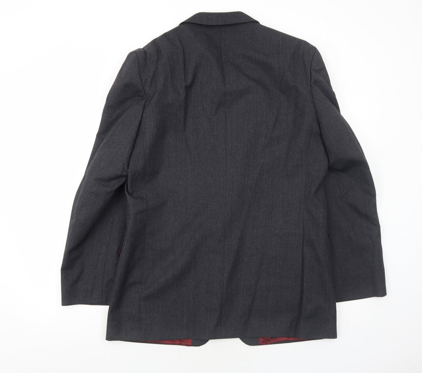 Business Solutions Mens Grey Polyester Jacket Suit Jacket Size 40 Regular