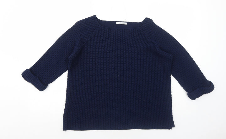 Simply Stock Shop Womens Blue Round Neck Acrylic Pullover Jumper Size L