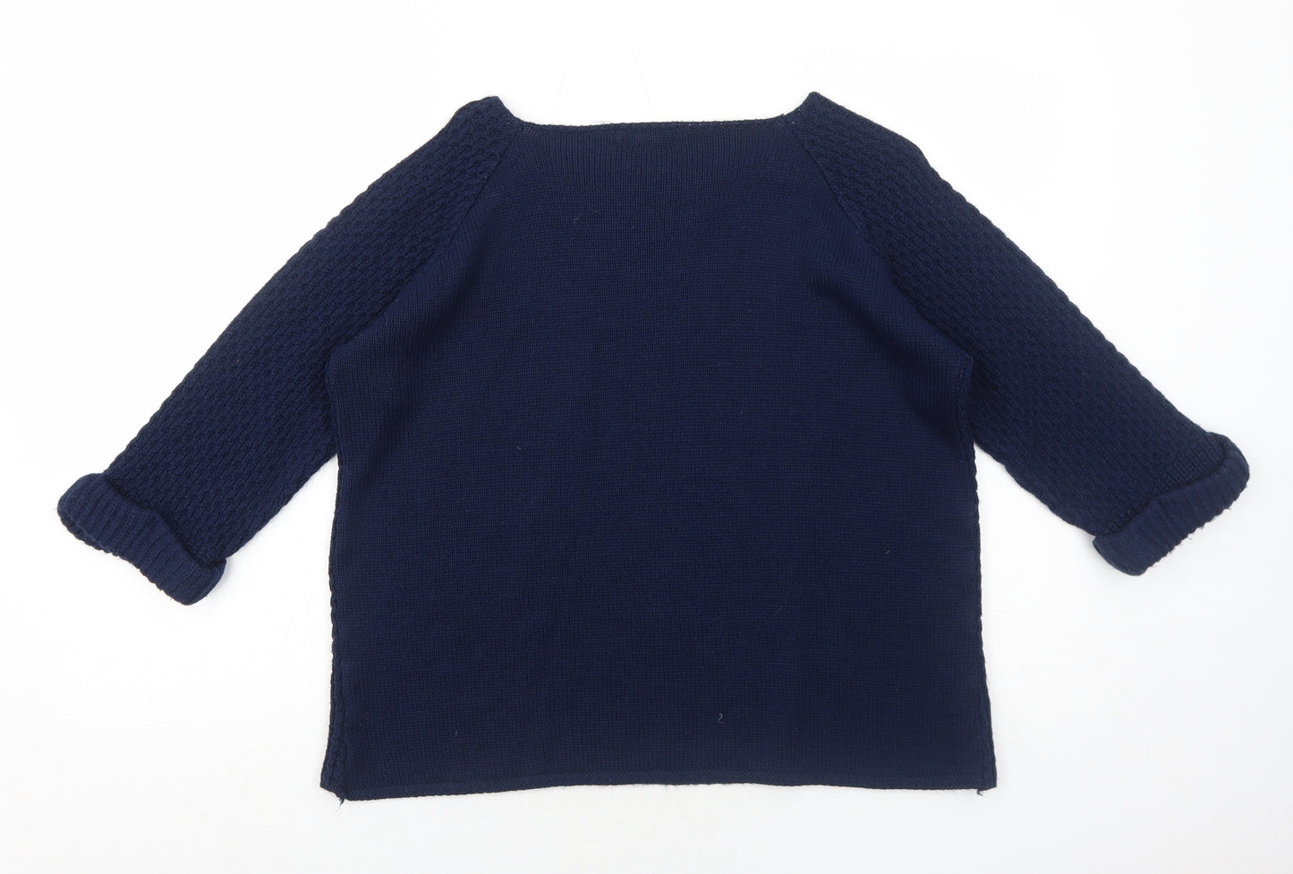 Simply Stock Shop Womens Blue Round Neck Acrylic Pullover Jumper Size L