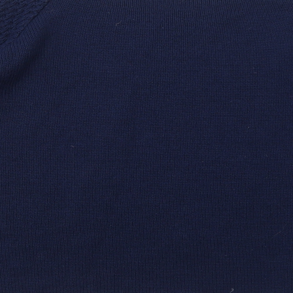 Simply Stock Shop Womens Blue Round Neck Acrylic Pullover Jumper Size L