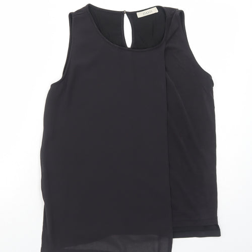 Oasis Womens Black Polyester Basic Tank Size L Round Neck