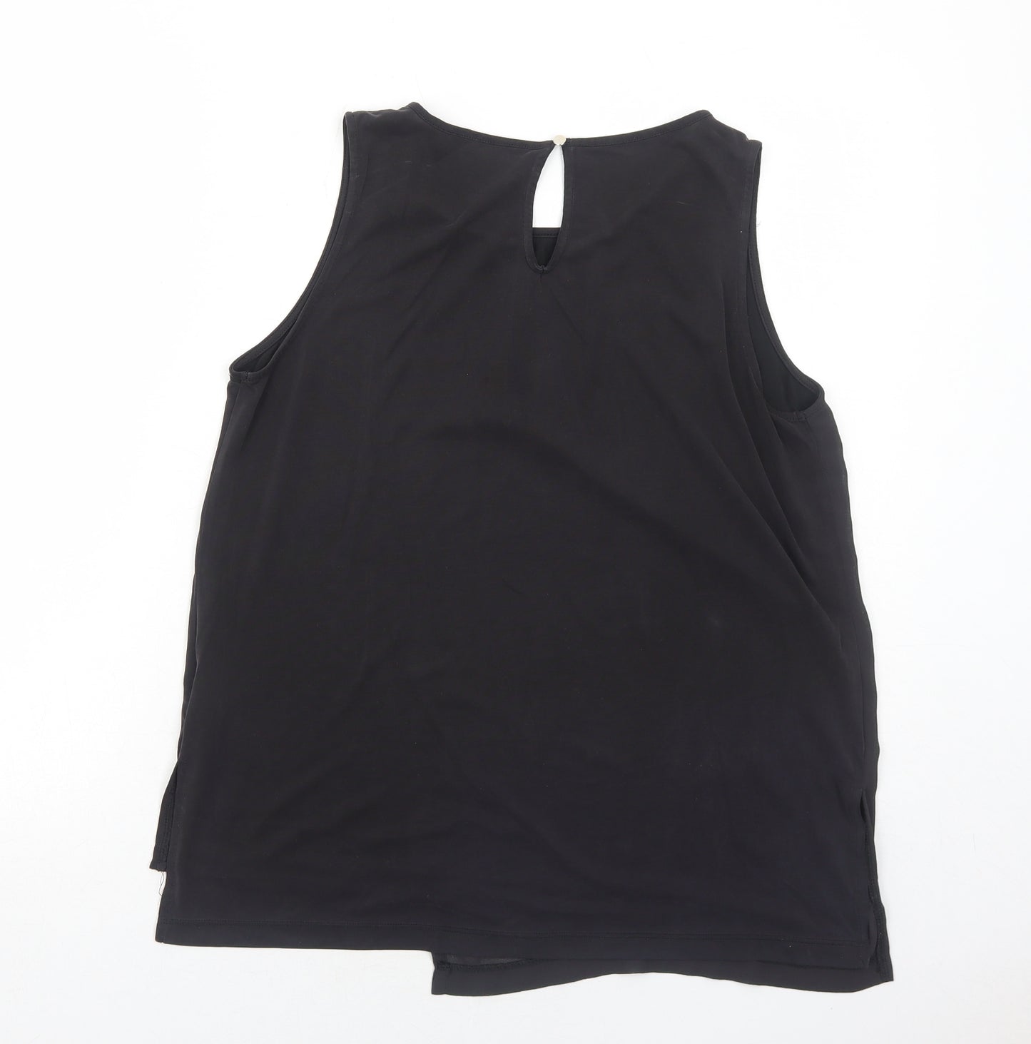 Oasis Womens Black Polyester Basic Tank Size L Round Neck