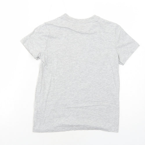 NEXT Boys Grey Cotton Basic T-Shirt Size 9 Years Round Neck Pullover
