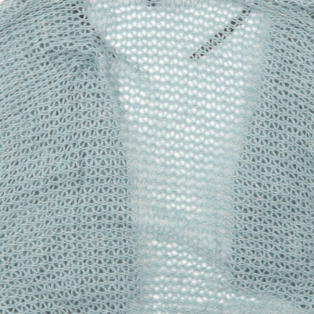 Warehouse Womens Blue V-Neck Acrylic Cardigan Jumper Size 10