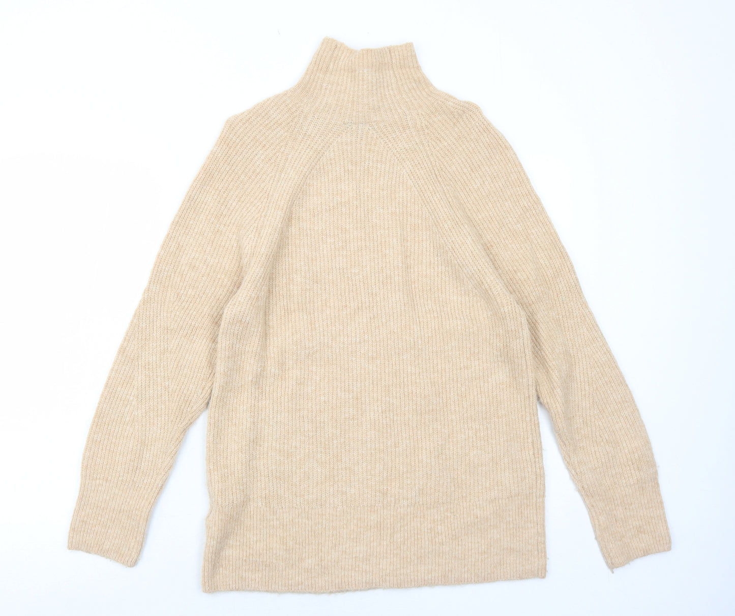 Topshop Womens Beige High Neck Acrylic Pullover Jumper Size 6