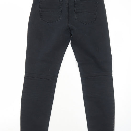 Kiabi Womens Black Cotton Straight Jeans Size 12 Regular Zip