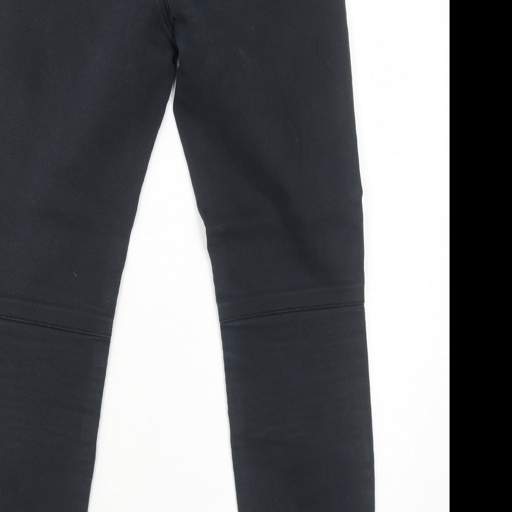 Kiabi Womens Black Cotton Straight Jeans Size 12 Regular Zip