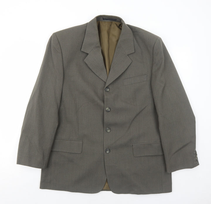 Vittoria Mens Grey Polyester Jacket Blazer Size 40 Regular