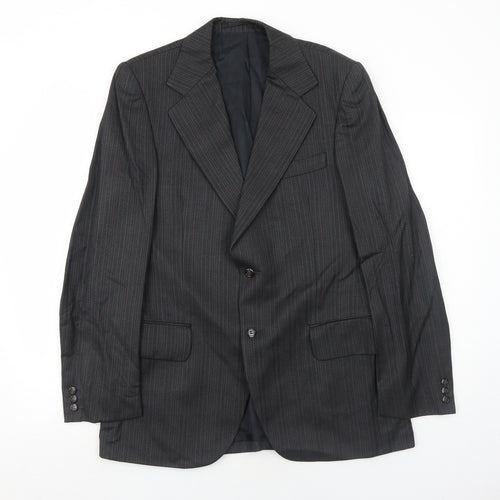 Pure Mens Grey Striped Wool Jacket Suit Jacket Size 38 Regular